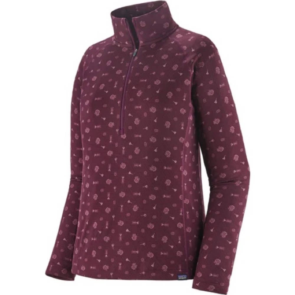WOMEN'S PATAGONIA | CAPILENE BASELAYER ZIP NECK | FIRE FLORAL XS